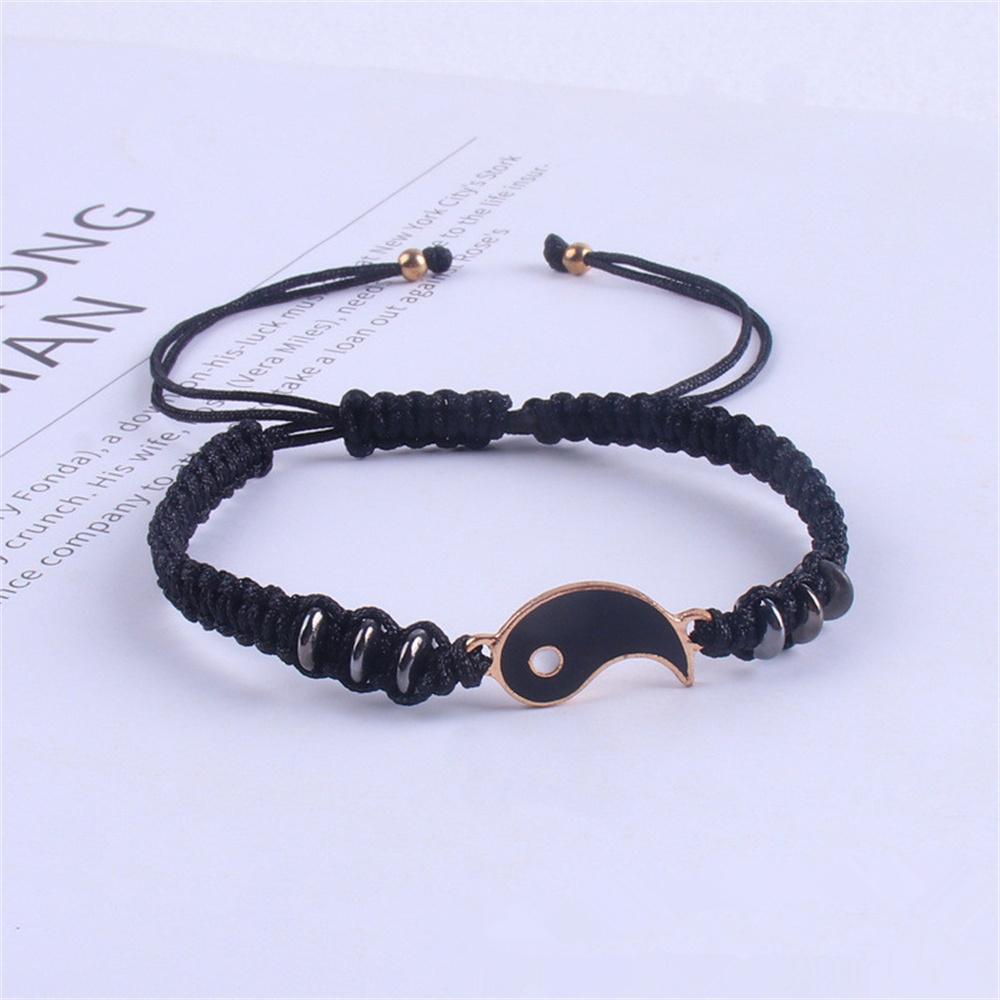 2022 New Best Friend Bracelets for 2 Matching Yin Yang Adjustable Cord Bracelet for Bff Friendship Relationship Boyfriend Girlfr