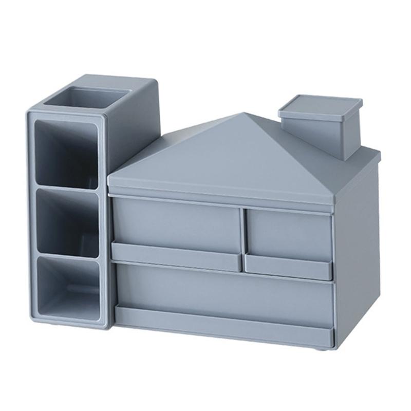 

Slanted Pen Hold With Detachable Drawer Efficient Desktop Storage Solution For Students Professionals Drawer Box синій