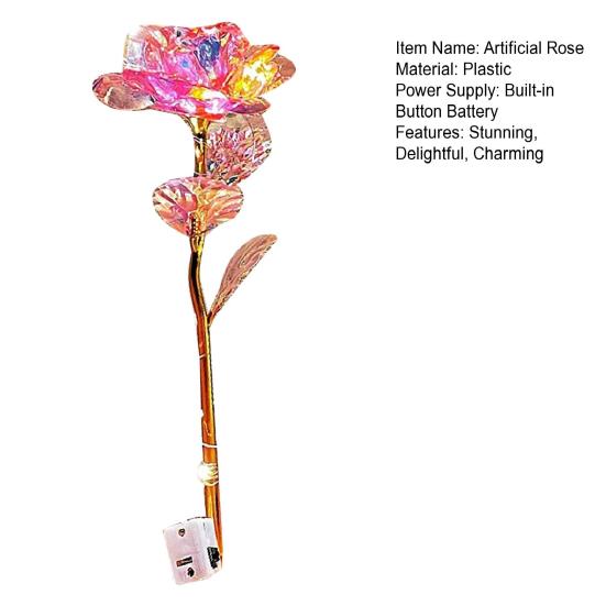 Bunte Künstliche Rose Blume Ewige Regenbogenrose Geschenke mit Lichterkette für Frauen Mädchen Mama Ehefrau Muttertag Valentinstag