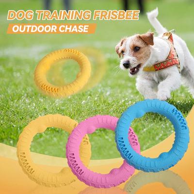Büyük köpekler için köpek oyuncakları interaktif eğitim halkası çektirme köpekler için dayanıklı Pet uçan diskler oyuncak köpek halkası 18cm