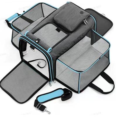 Large Capacity Carrier Cat Pet Airlines Approved Reflective Tape Cat Travel Bag Expandable Foldable Soft Dog Carrier