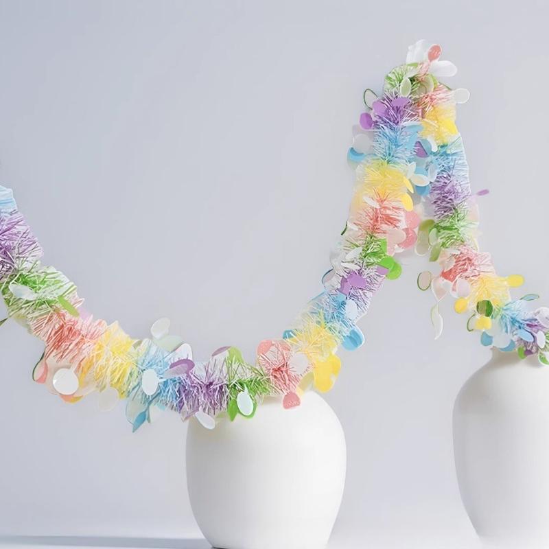 Easter decoration color strips pull flowers Oktoberfest event decorations Christmas wool strips birthday party ornaments