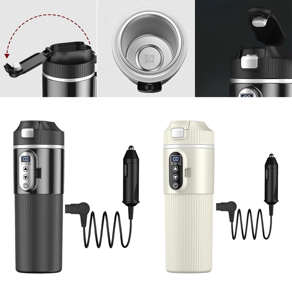 Car Heating Cup Stainless Steel Electric Heat Water Cup Coffee Mug for Tea