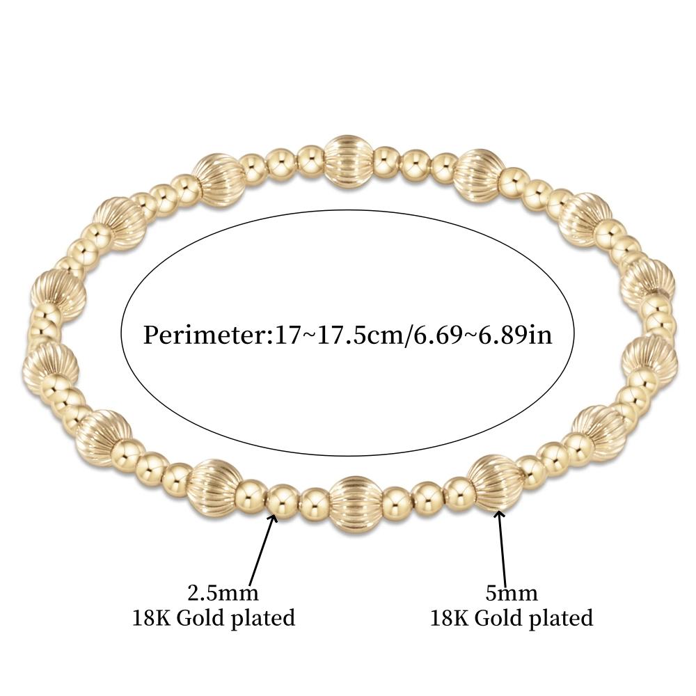 Vlen Gold Plated Stackable Stretch Bracelets for Women Chunky Metal Everyday Layered Jewelry Mixed Metal Bracelet Set Gift