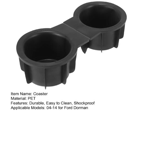 Cup Holder Insert for Ford F-150 2004-2014, Central Console Drink Cup Slot OE 217Z-7813562-AA, Spill Proof Flexible Durable Replacement