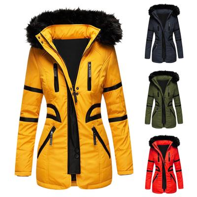 QUT Womens Warm Coat Jacket Outwear Fur Lined Trench Winter Hooded Thick Overcoat