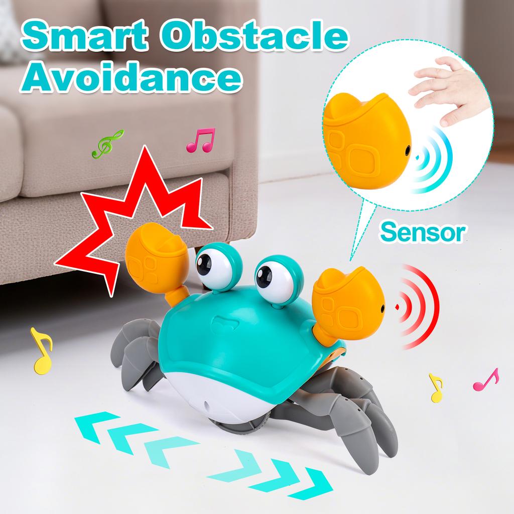 Dancing Crawling Crab Run Away Toys Kids Electronic USB Charging Interactive Toddler Tummy Time Toys