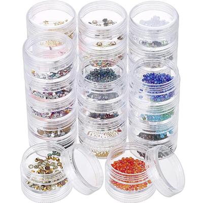 1 Set 5 Layer Cylinder Stackable Bead Containers Plastic Round Clear Storage Accessories Organizer Box Crafts Small Items