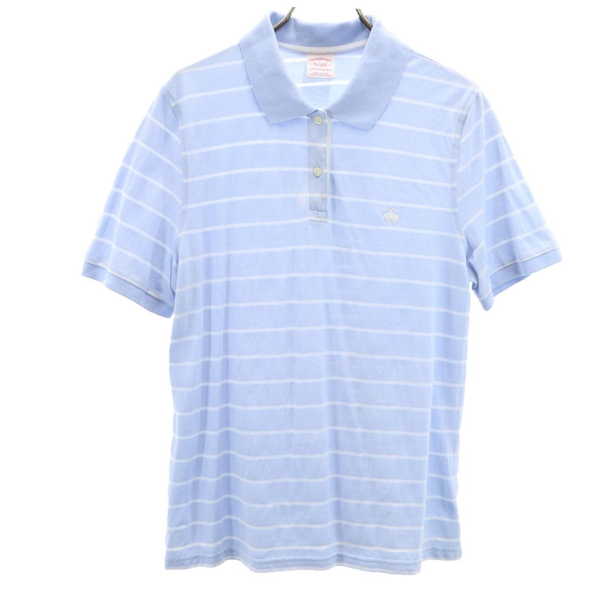 

Рубашка поло с коротким рукавом Brooks Brothers с узором «бордюр» L Светло-голубая Женская Б/у