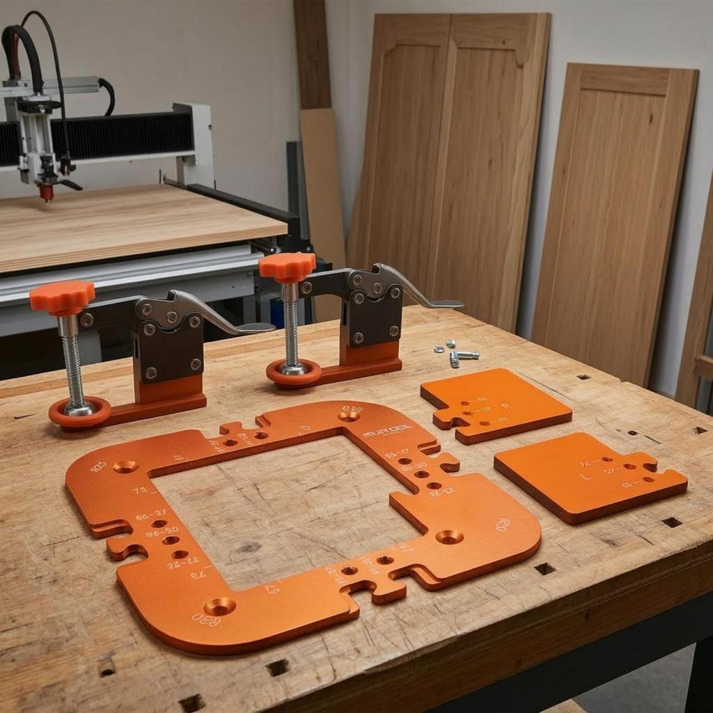 Slot Cutting Jig Anodized Metal Corner Shaping Handleless Cabinet Door Template