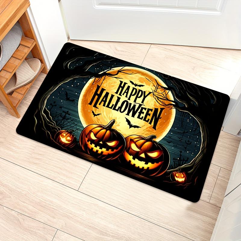 1 Peça Tapete de Cozinha com Padrão de Halloween Antiderrapante Tapete de Porta Design Pop Tapete de Banheiro Tapete de Banho Carpete para Casa Pia Lavanderia Decoração
