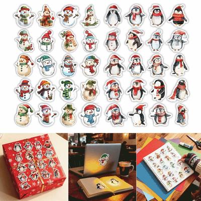 Irregular Shape Snowman Stickers 100Pcs Gift Tags New Christmas Stickers  Winter Party