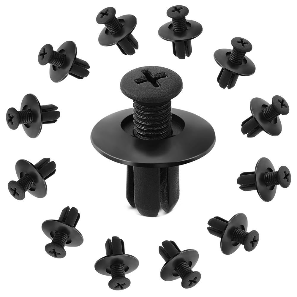 8mm Hole Door Rivet Plastic Clip 100/50/5pcs Fasteners Black Cars Lined Cover Barbs Rivet Auto Fasteners Retainer Push Pin Clips