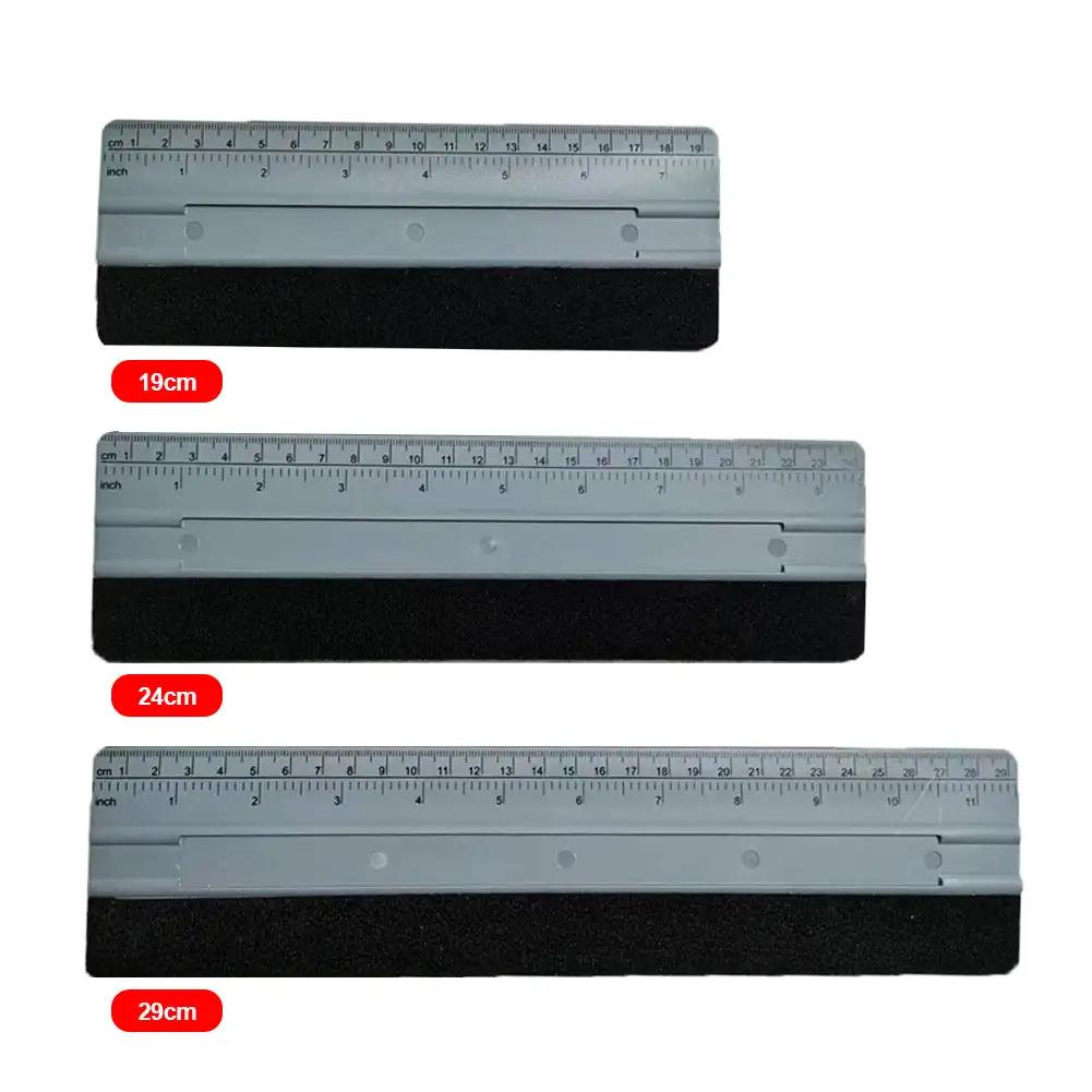 19/24/28CM Long Squeegee with Scale Suede Felt Plastic Card Scraper Carbon Vinyl Wrap Tool Car Window Tint Water Wiper