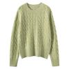 Women's Long Sleeve Cashmere Knit Sweater - Round Neck, Loose Fit, Warm & Slimming Pullover