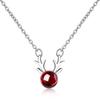 Red Garnet Antler Necklace - Korean Style Simple Clavicle Chain for Women
