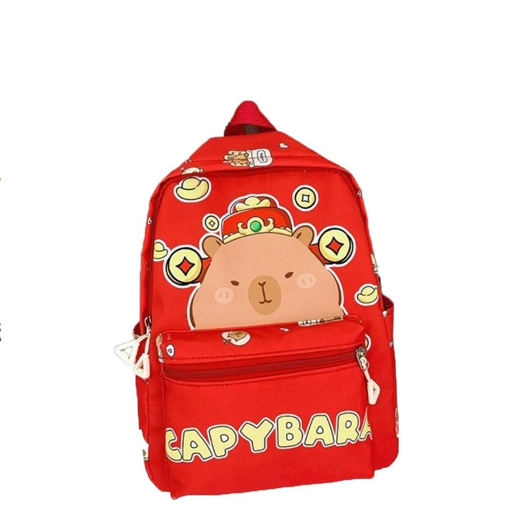 Thickened Capybara Backpack Nylon Children School Bag Cartoon Animal Daypack Unisex