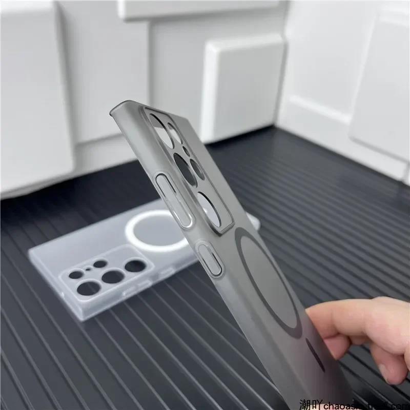 Matte Translucent Frosted For Magnetic Magsafe Case For Samsung Galaxy S23 S24 Plus S24 Ultra Wireless Charging Ultra Thin Cover