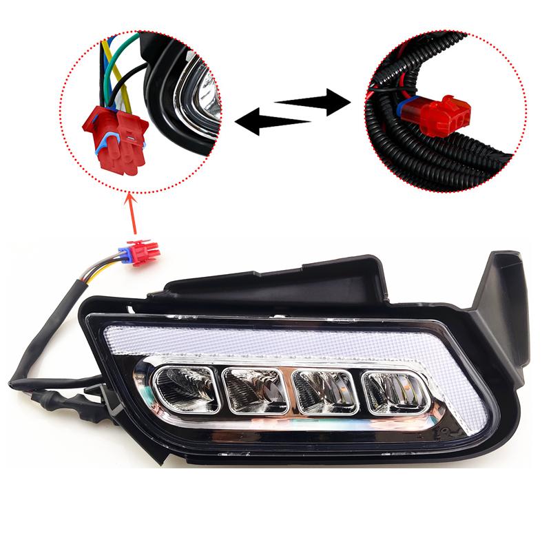 ClubCar Tempo Gas&EV Golf Cart LED Headlight & Tail Light Kit for new precedent Electric Models