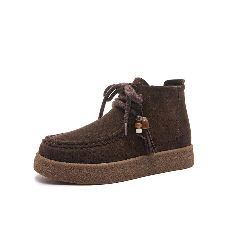 New Retro Thick-soled High-top Kangaroo Shoes with Fleece Warmth, Cotton Shoes and Boots for Women
