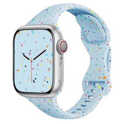 Cross-Border Confetti Silicone Strap with Slim Butterfly Buckle for Apple Watch Series 10/9