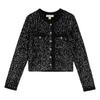 Sequin Round Neck Single-Breasted Long Sleeve Jacket Women Jackets Black MF460Z6F5L-0041