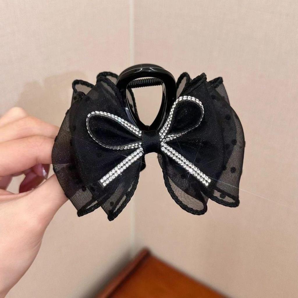 Korean Style High-End Flower Claw Hair Clip for Women's Updo - Sweet and Gentle French Shark Clip