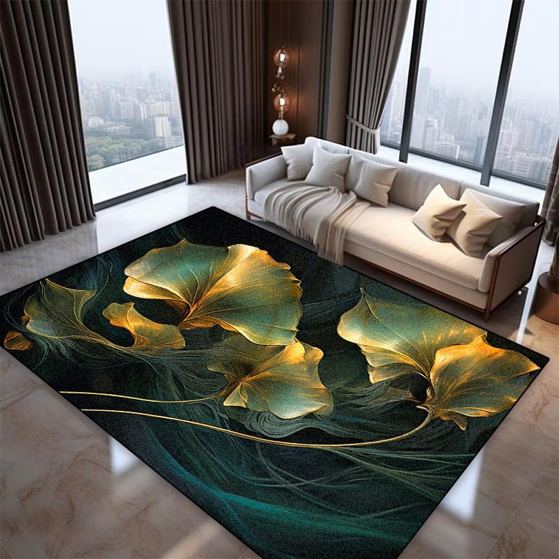 Alfombra Floral 3D Preciosa Sala de Estar Nórdica Decoración de Lujo Hogar Alfombra de Piso Antideslizante Lavable Dormitorio Vestidor Alfombra de Área Grande