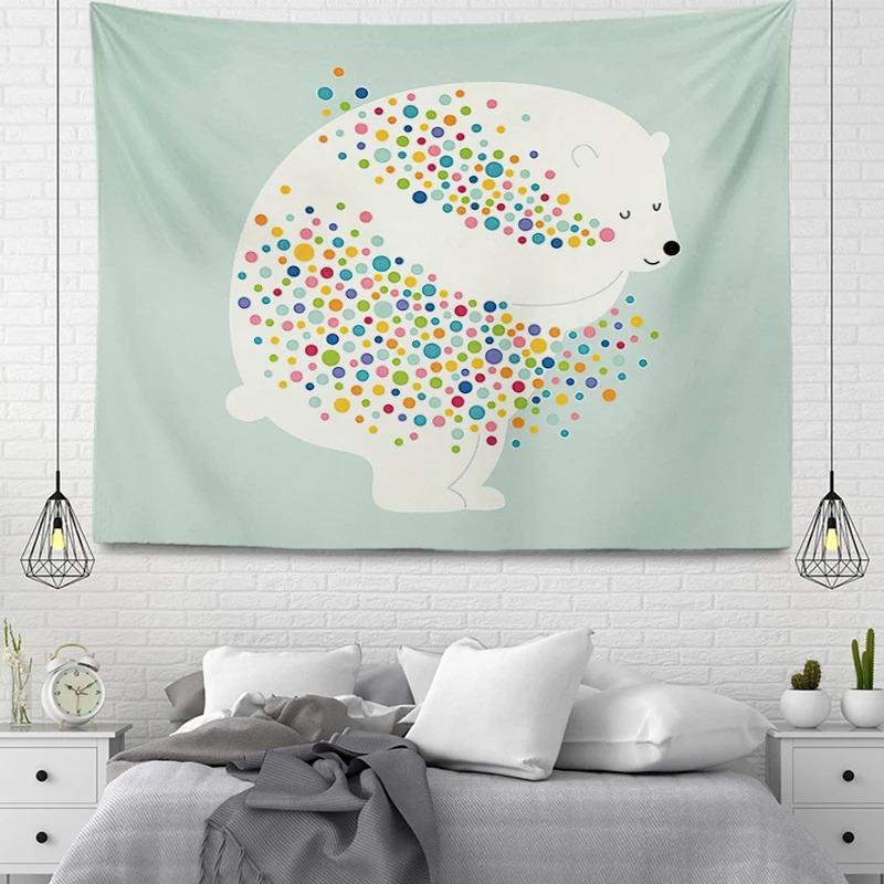 Office Living Room Tapestry Cartoon Animal Simple Hanging Cloth Home Wall Decoration Tapestry