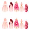 3D Ombre Floral Short Almond Wearable Nails – European & American Style