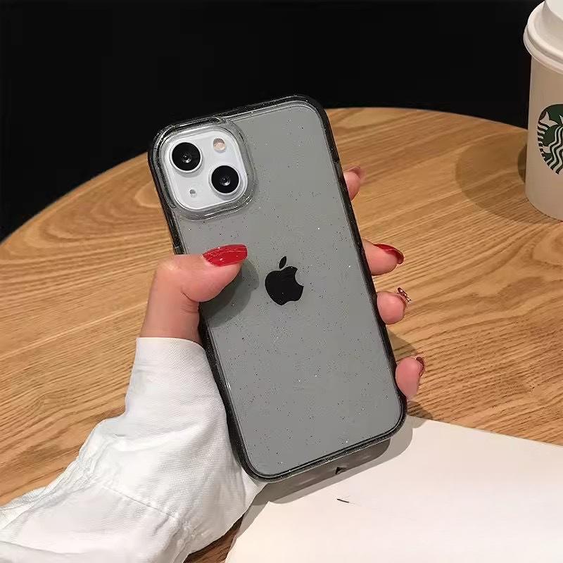 Glitter TPU Suitable for IPhone16Pro Mobile Phone Case Simple Color Apple 15 Anti-fall Soft 12 Protection Case