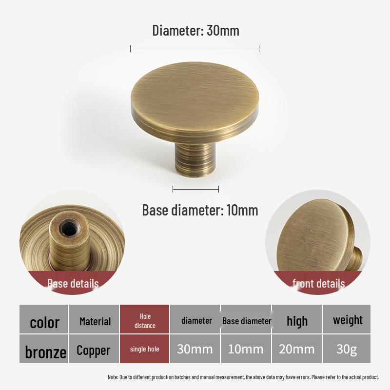 Bronze Brass Pull Handle: New Chinese Style Cabinet, Wardrobe & Drawer Retro Door Handle