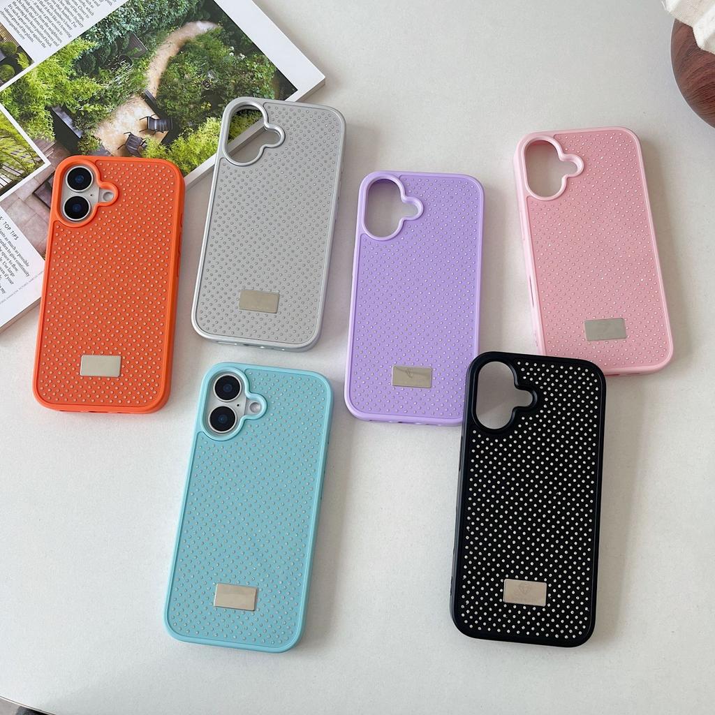 Applicable To Apple 16-star Sparkling Phone Case, IPhone15 Full Diamond 13 Protective Case, 14 Fresh Polka Dot Diamond Case