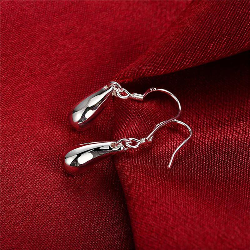 925 Sterling Silver Water Droplets Raindrops Drop Earrings For Woman Wedding Engagement Party Fashion Charm JewelryGood product
