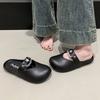 Versatile casual beach half slippers, fashionable outer wear, star thick bottom to increase the height of stepping on shit, Baotou drag 2025 summer ne