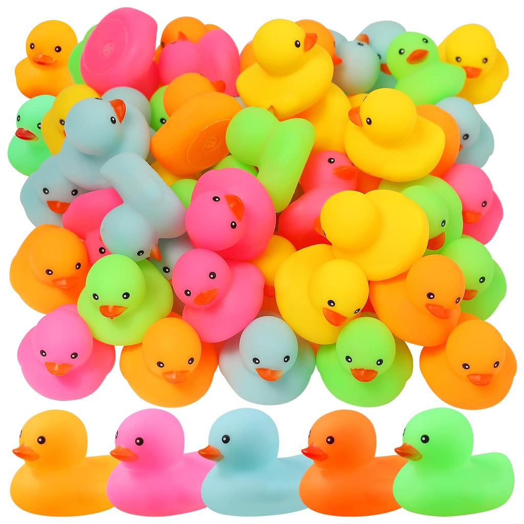 306090120Pc Mini Rubber Duck Toy Colored Small Multicolor Queak And Float Small Ducks In Bulk Ducks Birthday Gifts