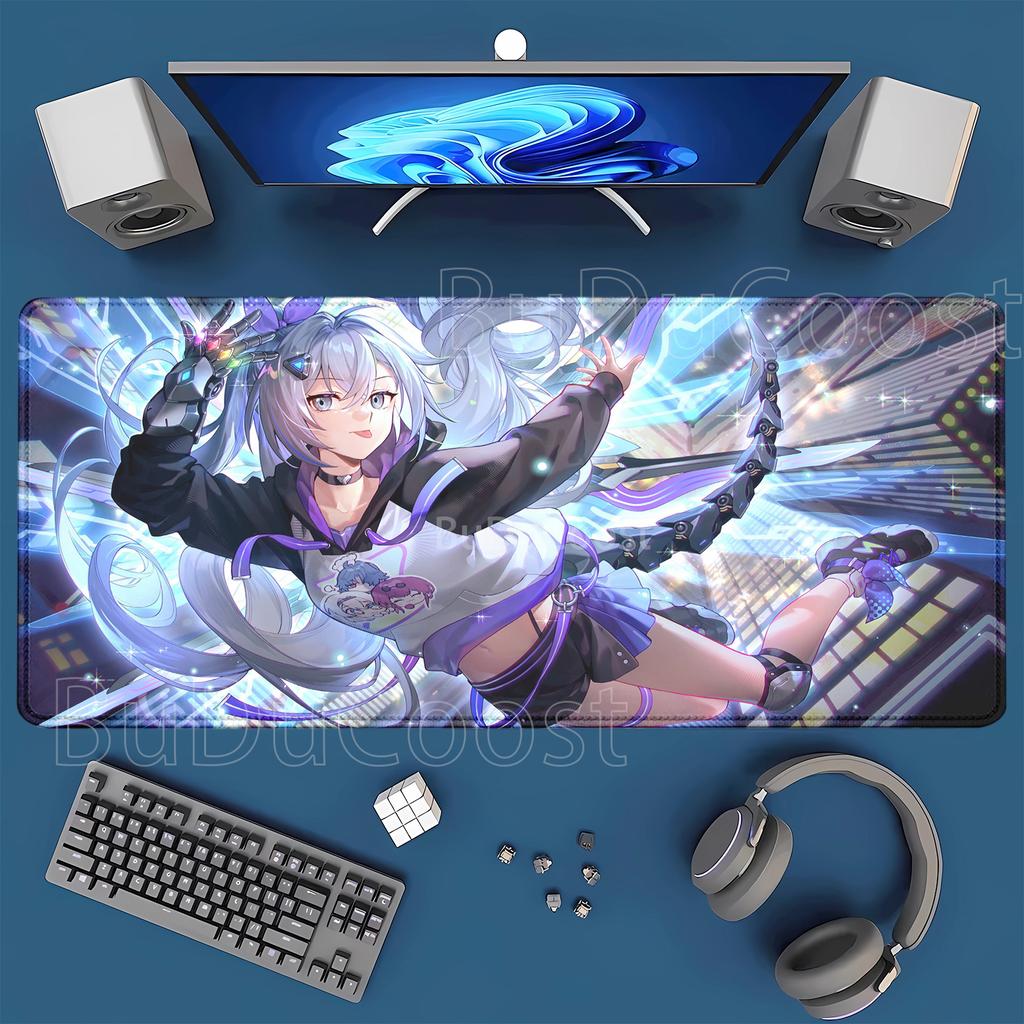 HSR Silver Wolf LV Honkai Star Rail Large XXL Mouse Mat New Nonslip Keyboard Anime Girl Kawaii Mouse Pad PC Gaming Desk Mat