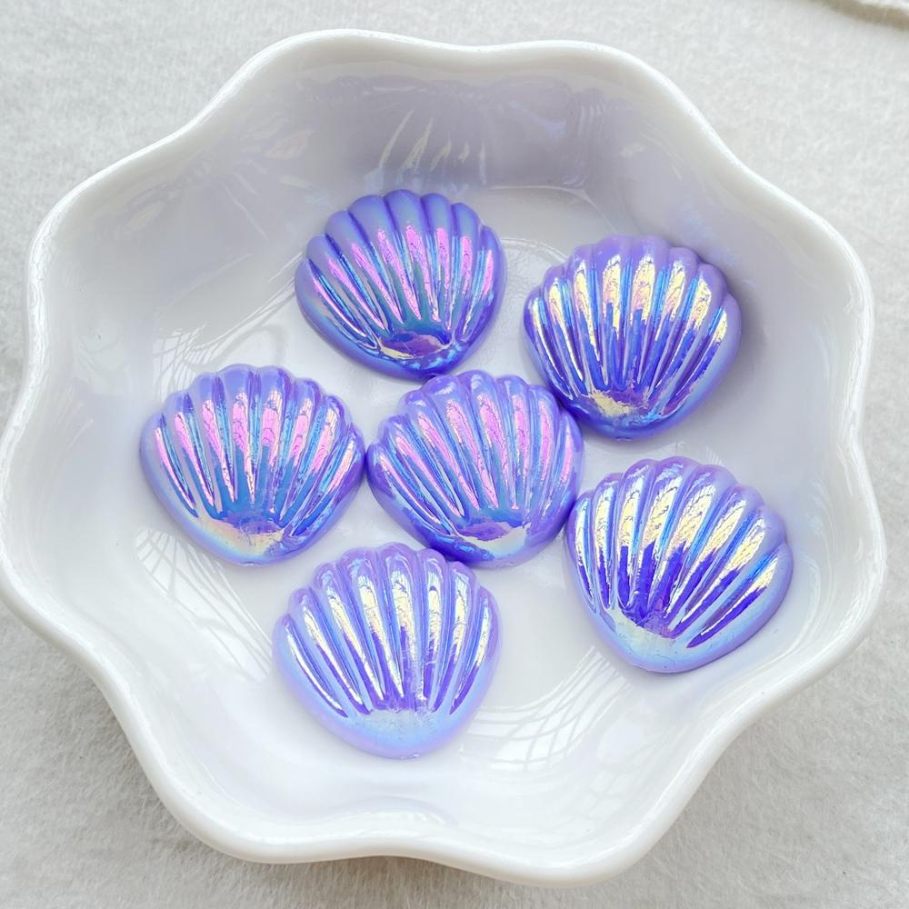 12 Pièces Résine 3D Coquillages couleur AB Cabochon Plat Dos Scrapbooking DIY Accessoire Décoration Maison Figurine Artisanat