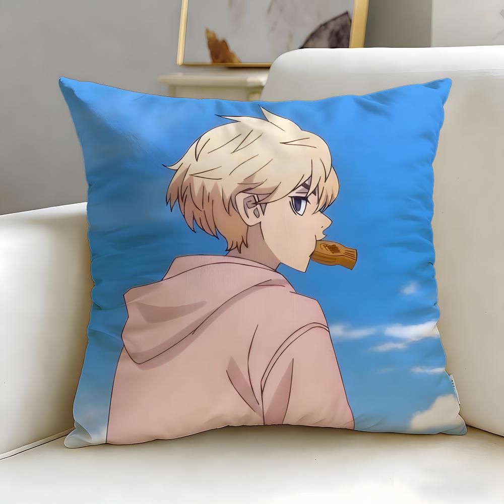Popular Anime Tokyo Revengers Cushion Cover Soft & Easy-Wash Pillow Case – Versatile For Couch, Bed, Travel And Office