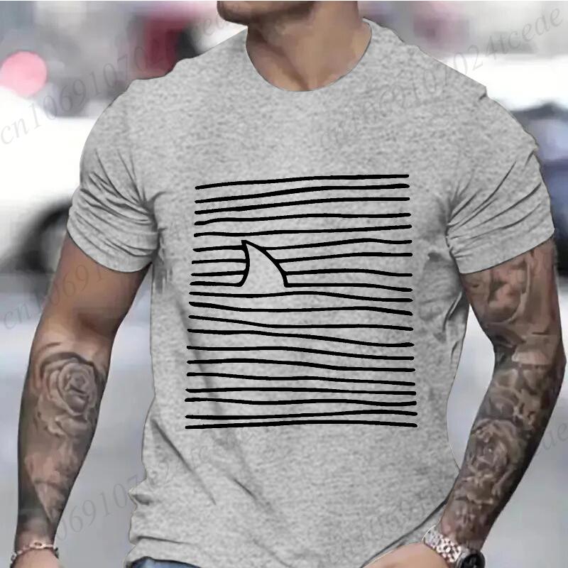 T Shirts for Men Short Sleeve Shirts for Guys Funny Graphic Tees for Shark Week Clothes Funny Shark Fashion Casual Men's Tee Top