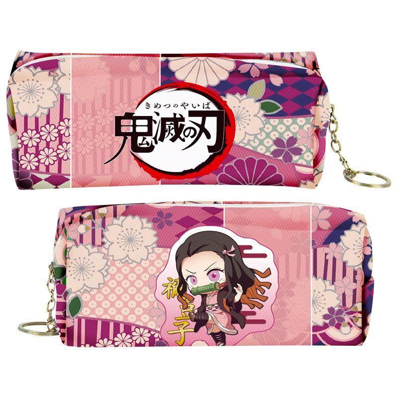 Slayer Demon Cartoon Animation Peripheral Pencil Case Stationery Box Pencil Coin Purse PU Zipper Nezuko Mitsuri Butterfly Ninja