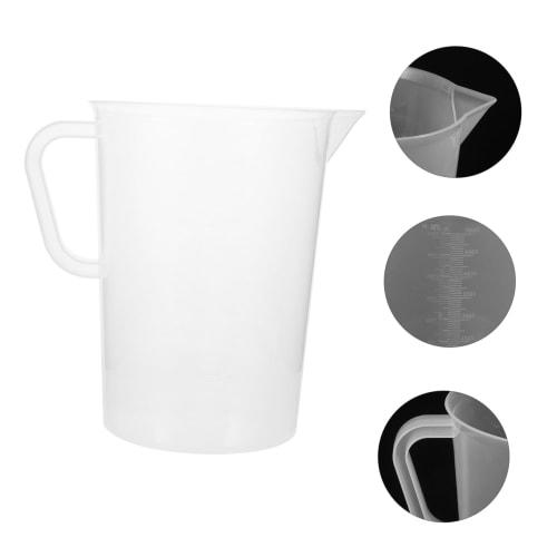 HEMOTON 5000ml Plastic Measuring Cup Set, Clear Measuring Jug with Nesting Stackable Spout and Handle for Baking, Cooking, Kitchen, and Lab Use