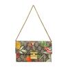 [Pre-Owned] Padlock Metal Lock Buckle Bag Floral Bird Print Vintage Logo Canvas Leather Chain Wallet Handheld Shoulder Bag Clutch - Very Good #1106KB5
