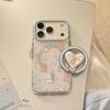 Cute Bear Magnetic Heart-Shaped Phone Case for iPhone 16, iPhone 17, and iPhone 17 Pro Max