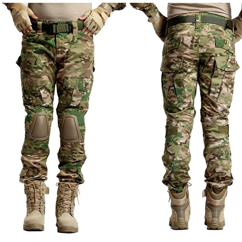 Multicam Camouflage Military Pants Wear Resistant Hiking Pants Paintball Cargo Pant With Knee Pads New