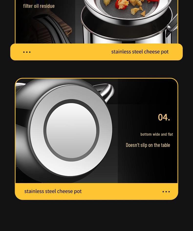 Stainless Steel Leak-Proof Oil Can with Filter, Large Capacity Kitchen Storage Bottle