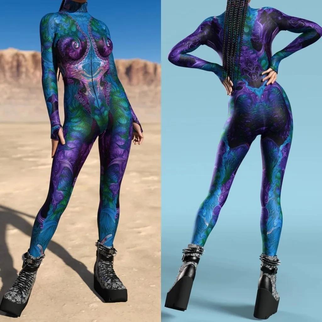 3D Digitaltryck Scenföreställningskostymer Vuxna Halloween-evenemang Karneval Temafest Cosplay-dräkt Låtsasspel Jumpsuit