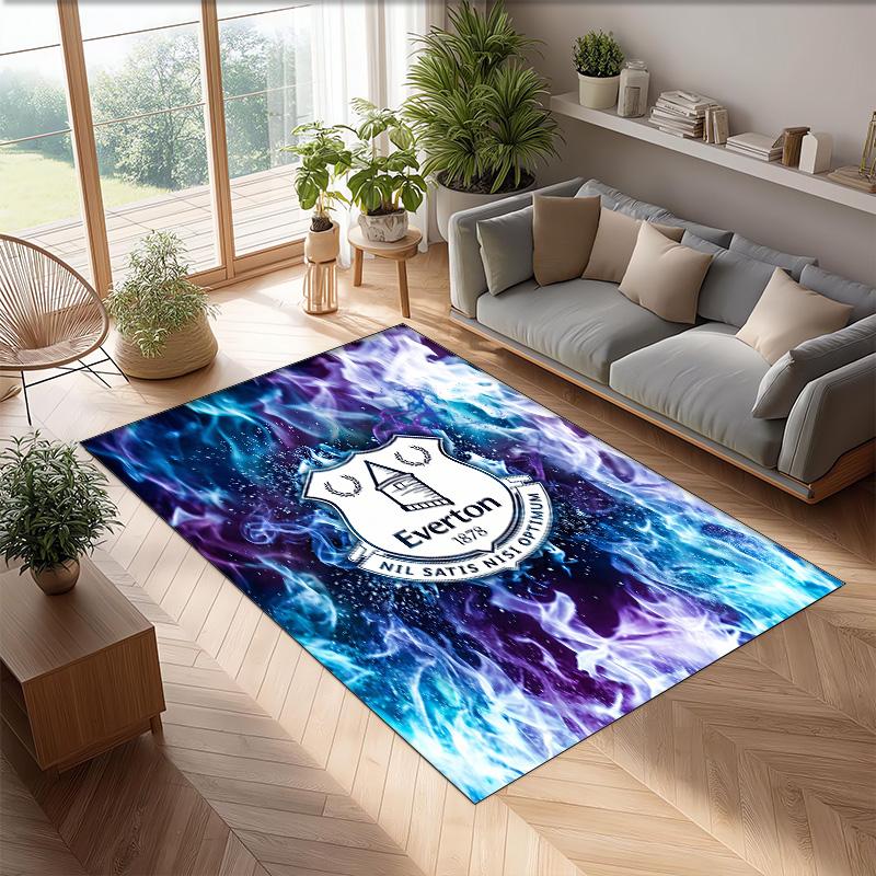 Tappeto in Velluto di Cristallo con Stampa Calcio Everton, Comodo Assorbente d'Acqua Antiscivolo Tappeto per Pavimenti Interni
