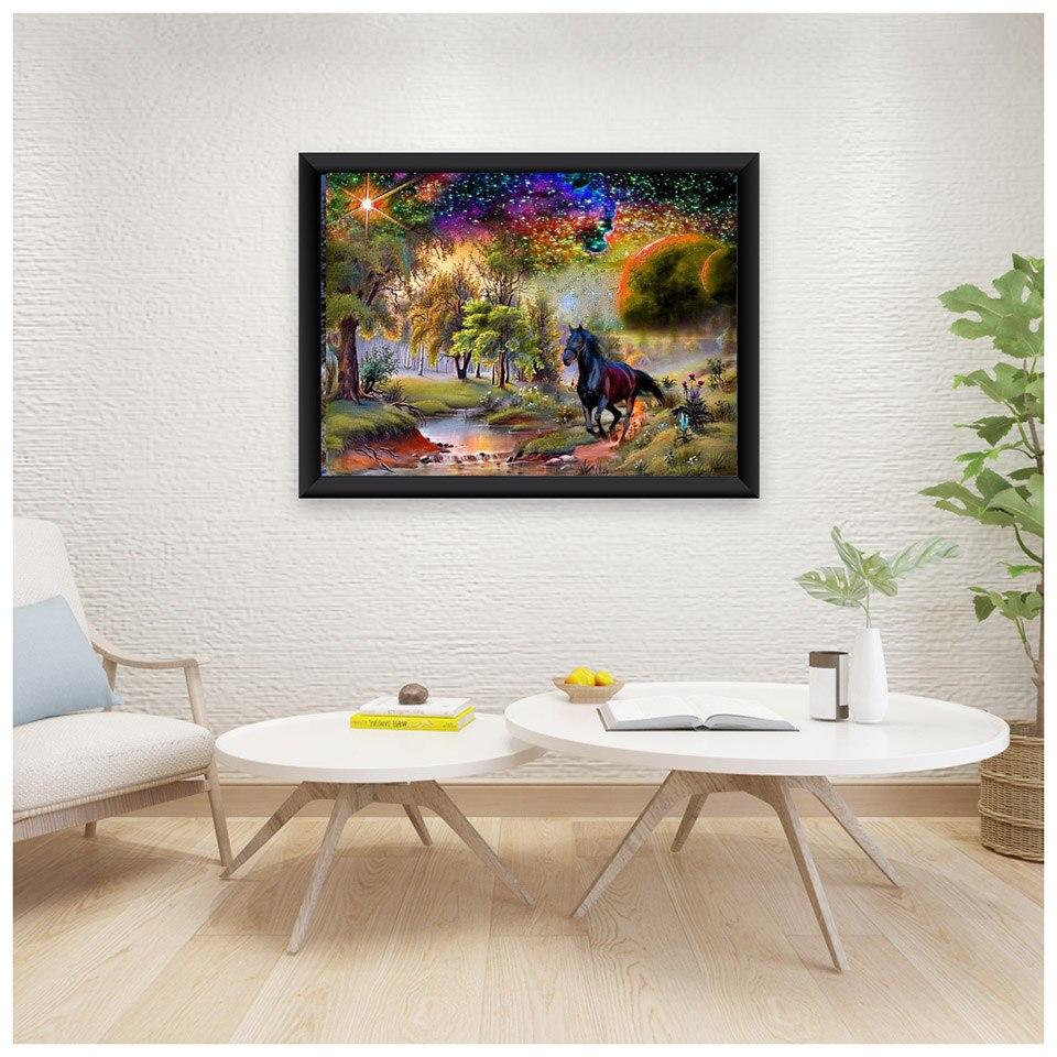 DIY 5D Diamant Malerei Pferd Diamant Stickerei Landschaft Bild von Strass voller Runde Bohrer Mosaik Home Decor Geschenk