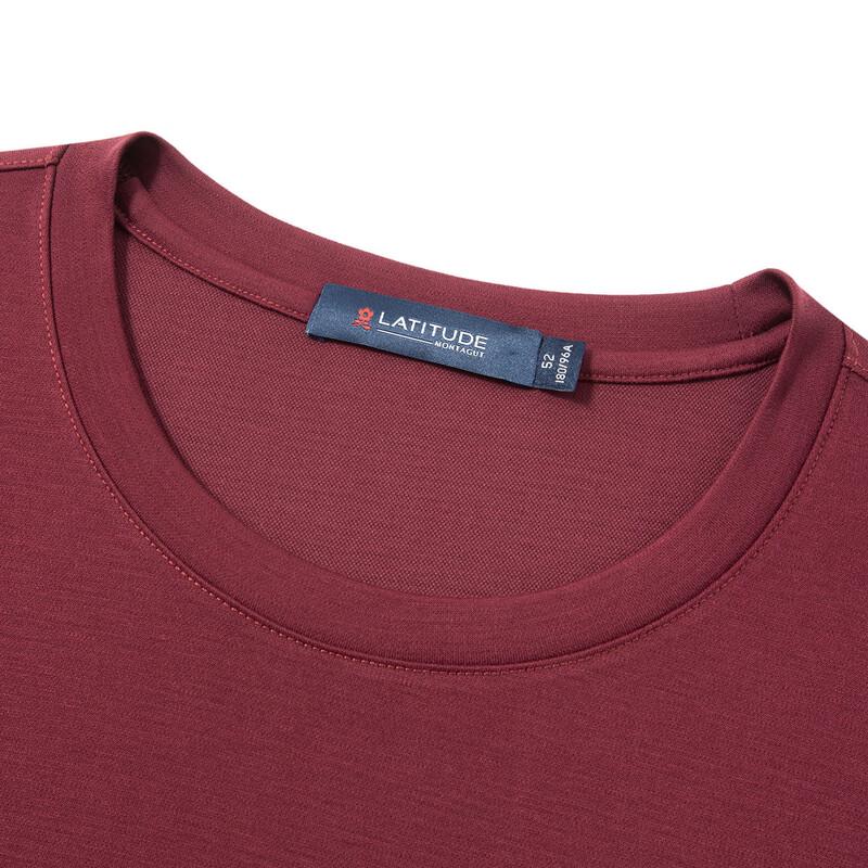 MONTAGUT Men's Cashmere Blend Round Neck Long Sleeve T-Shirt